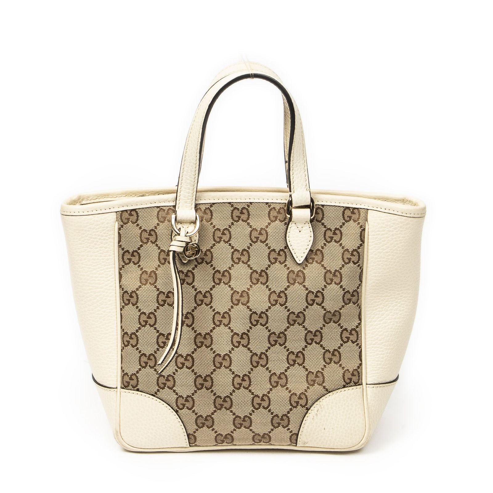 Gucci Small Bree Tote Ivory Beige GG Canvas