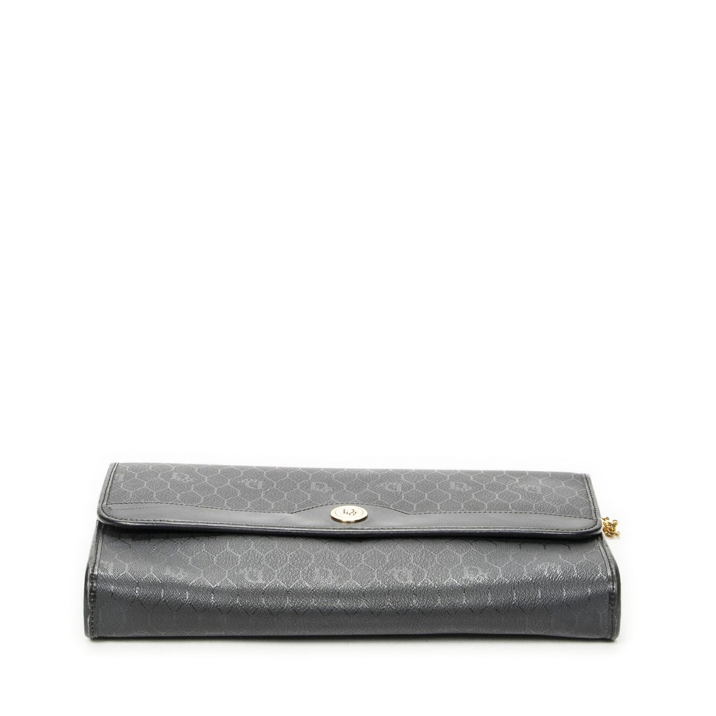 Dior Vintage Flap Clutch Black Honeycomb Canvas — view 6