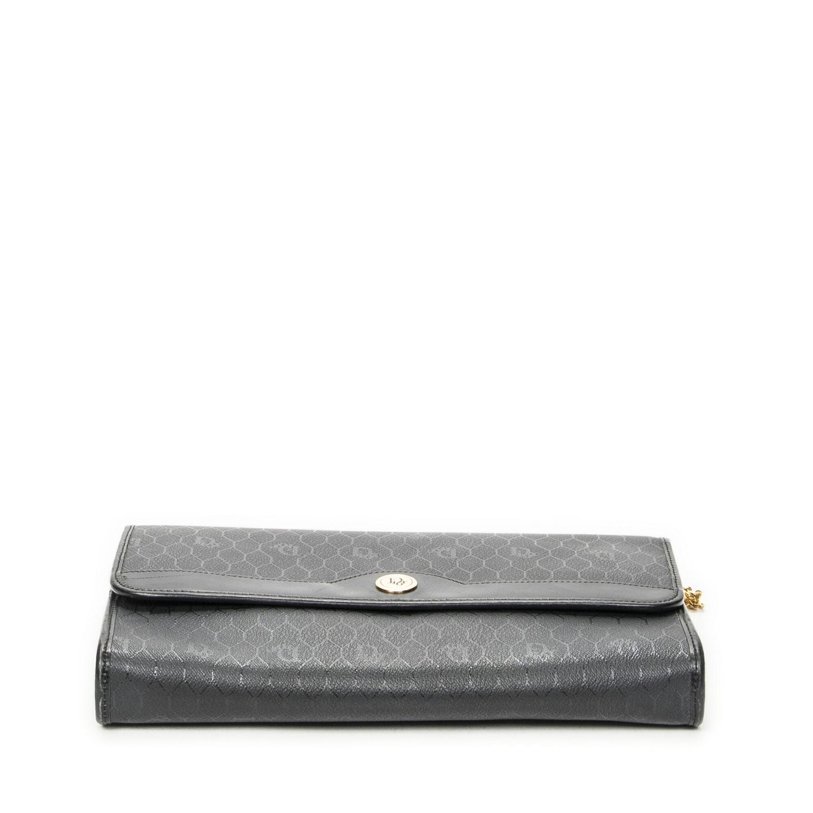 Dior Vintage Flap Clutch Black Honeycomb Canvas — view 6