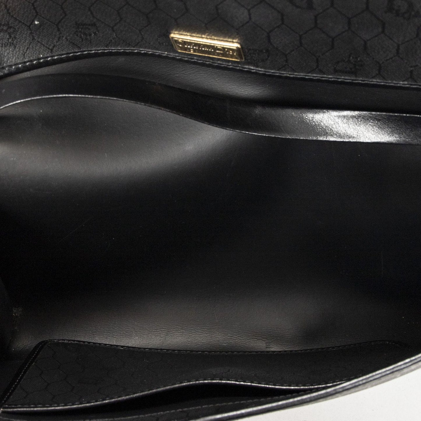 Dior Vintage Flap Clutch Black Honeycomb Canvas — view 9