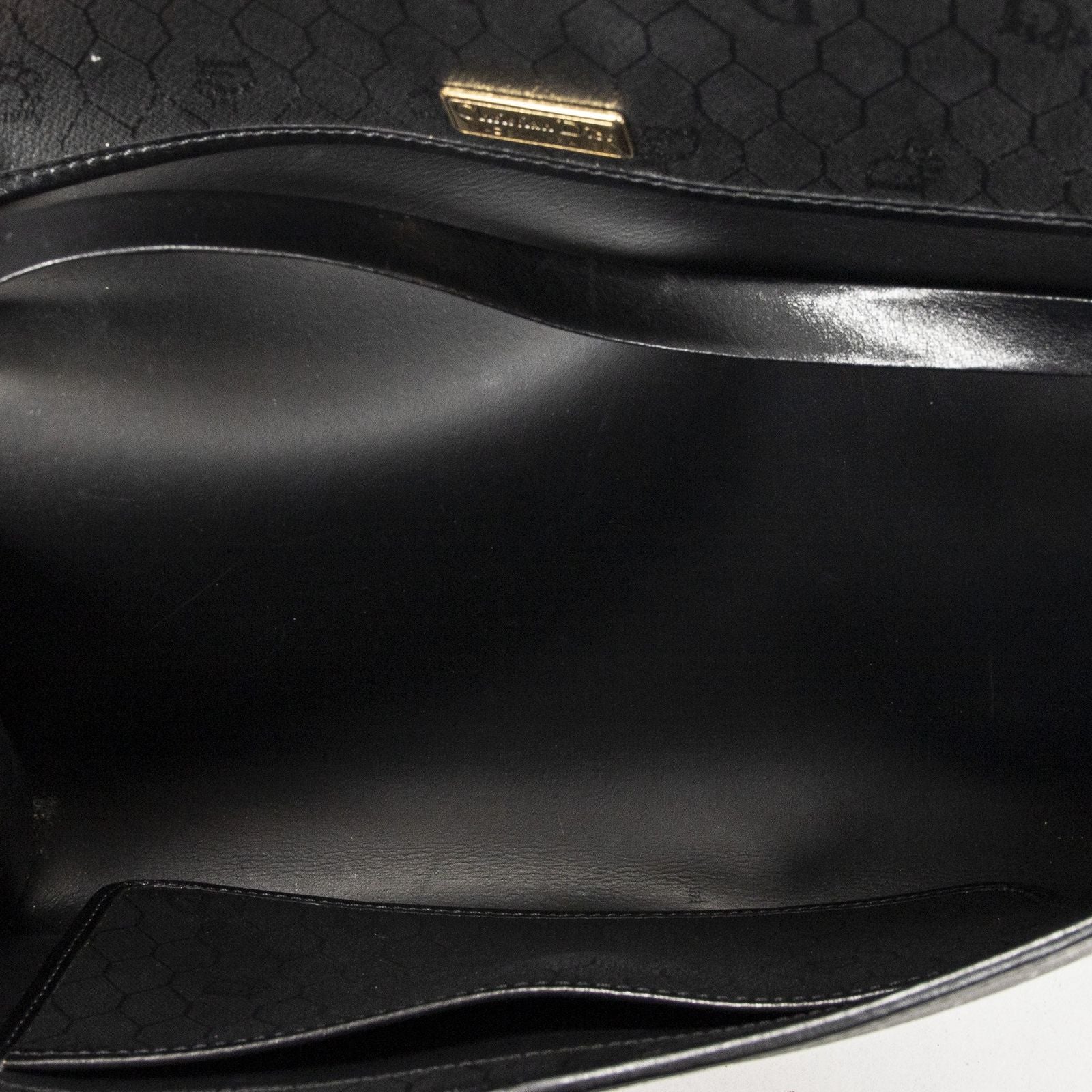 Dior Vintage Flap Clutch Black Honeycomb Canvas — view 9