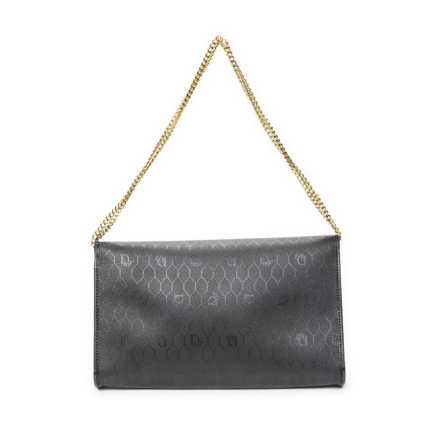 Dior Vintage Flap Clutch Black Honeycomb Canvas — view 5