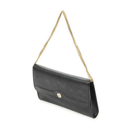 Dior Vintage Flap Clutch Black Honeycomb Canvas — view 2