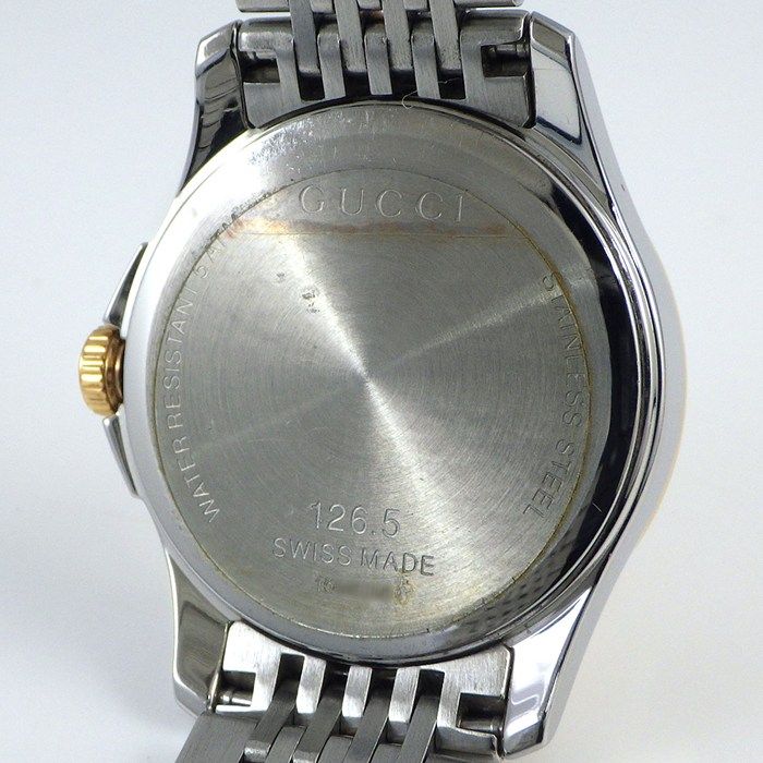 Gucci Watch Timeless 126.5 Date Luminous Hand GG Pattern Pink Shell Dial SS — view 4