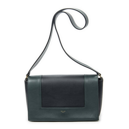 Celine Frame Cross Belt Bag Navy Dark Green Calfskin Leather