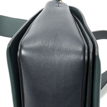 Celine Frame Cross Belt Bag Navy Dark Green Calfskin Leather — view 8