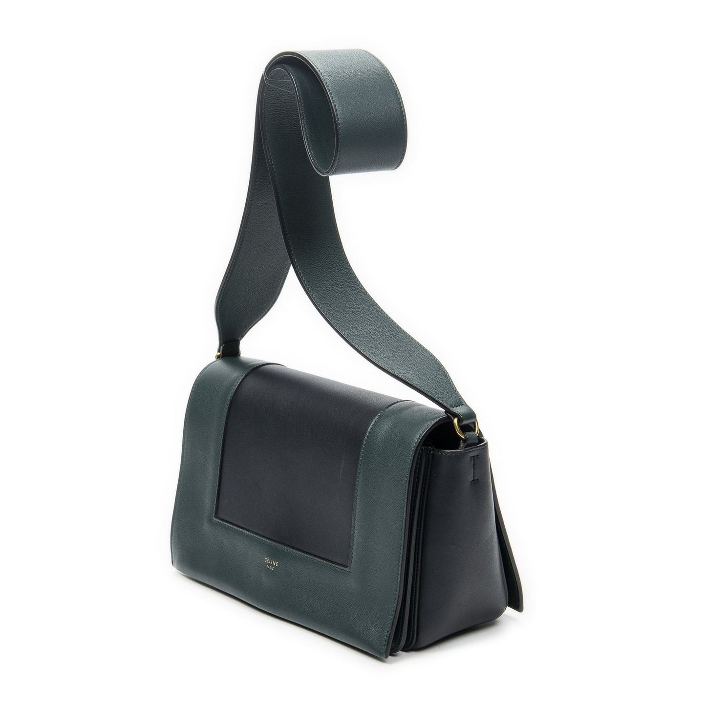 Celine Frame Cross Belt Bag Navy Dark Green Calfskin Leather — view 2
