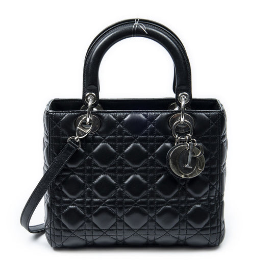 Dior Lady Dior Zip Black Canada Lambskin Leather Handbag