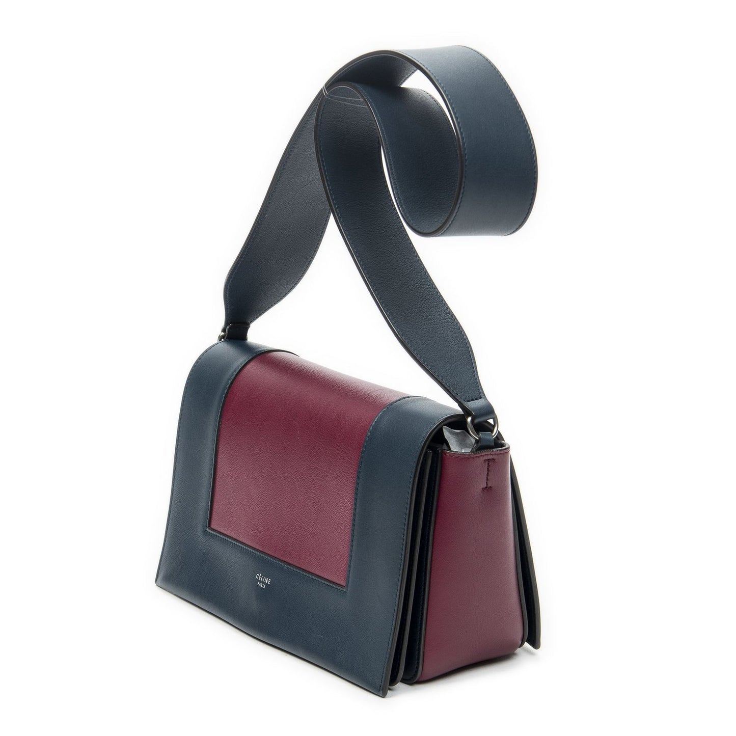 Celine Frame Cross Belt Bag Plum Dark Blue Calfskin Leather — view 2
