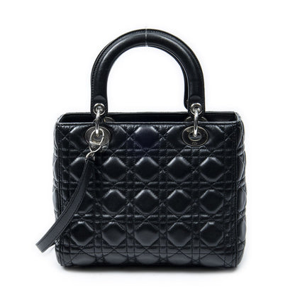 Dior Lady Dior Zip Black Canada Lambskin Leather Handbag — view 5