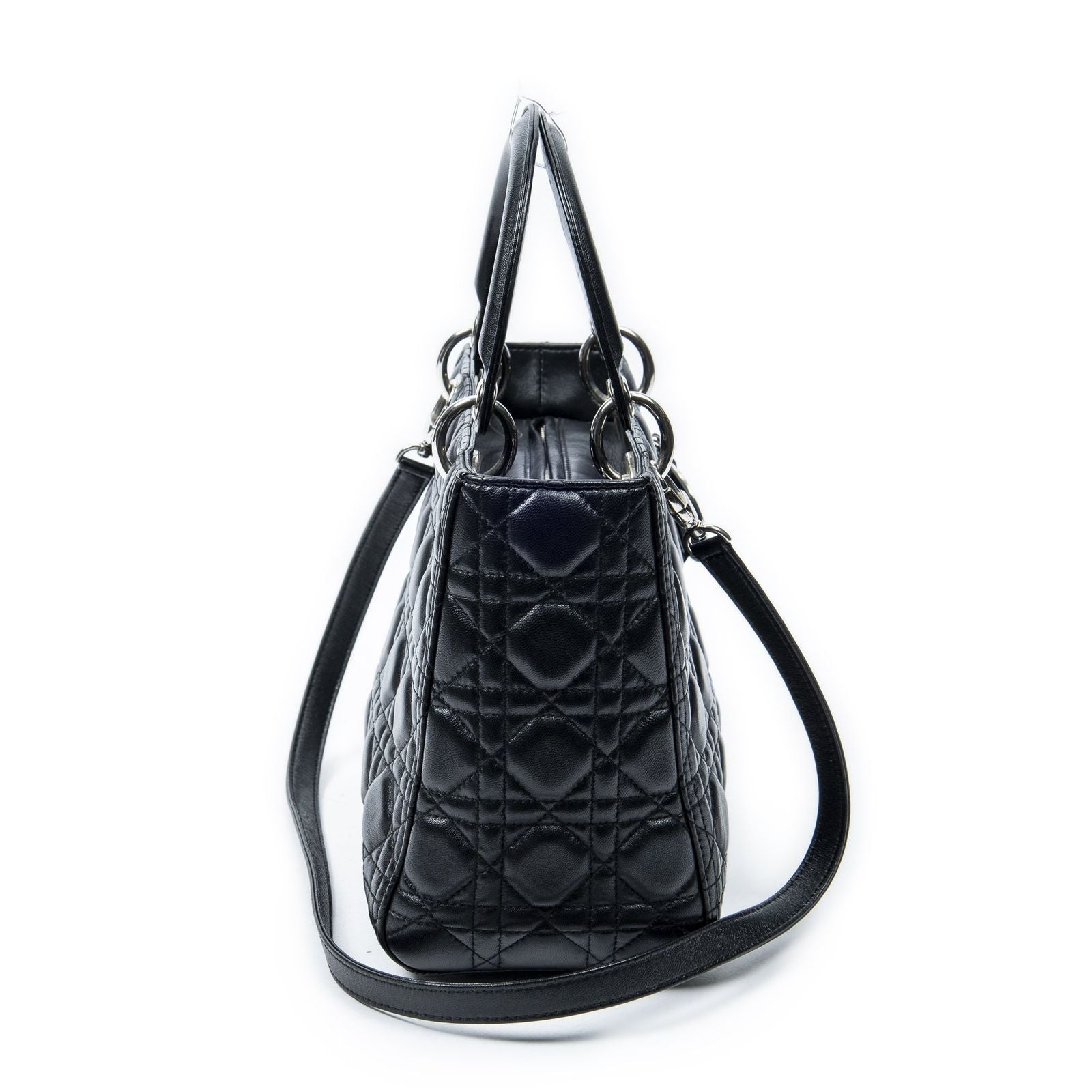 Dior Lady Dior Zip Black Canada Lambskin Leather Handbag — view 4
