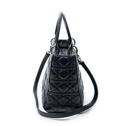Dior Lady Dior Zip Black Canada Lambskin Leather Handbag — view 4