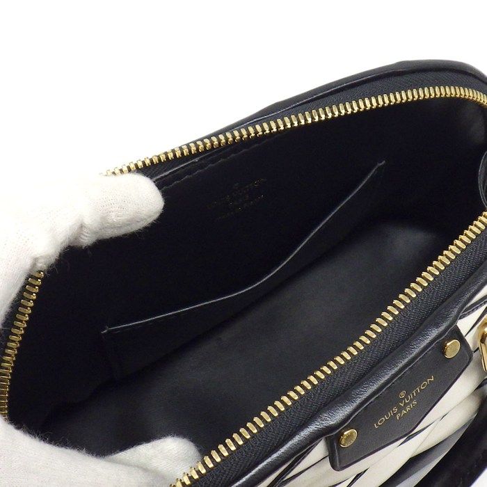 Louis Vuitton Handbag Alma BB Maltage White Black Lambskin Gold — view 6