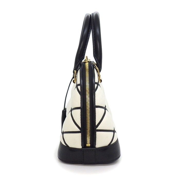 Louis Vuitton Handbag Alma BB Maltage White Black Lambskin Gold — view 3