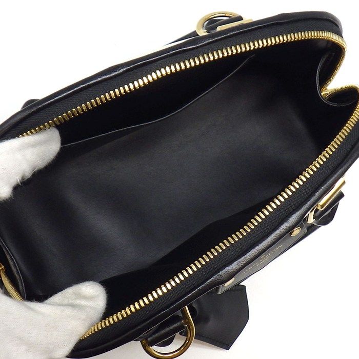 Louis Vuitton Handbag Alma BB Maltage White Black Lambskin Gold — view 5