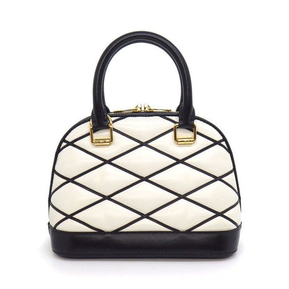 Louis Vuitton Handbag Alma BB Maltage White Black Lambskin Gold — view 2