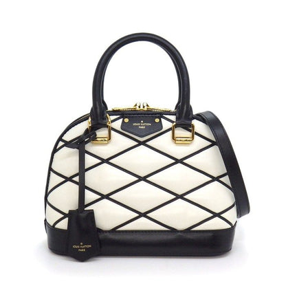 Louis Vuitton Handbag Alma BB Maltage White Black Lambskin Gold