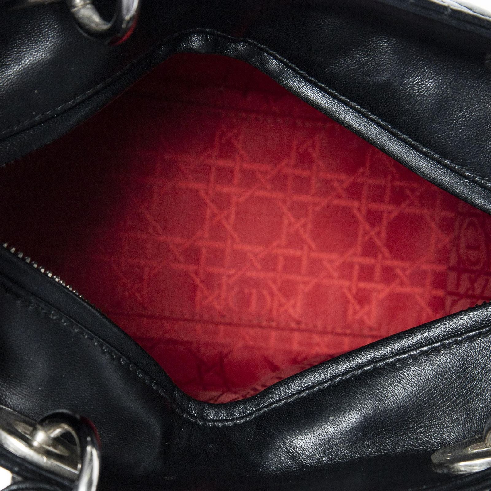 Dior Lady Dior Zip Black Canada Lambskin Leather Handbag — view 9