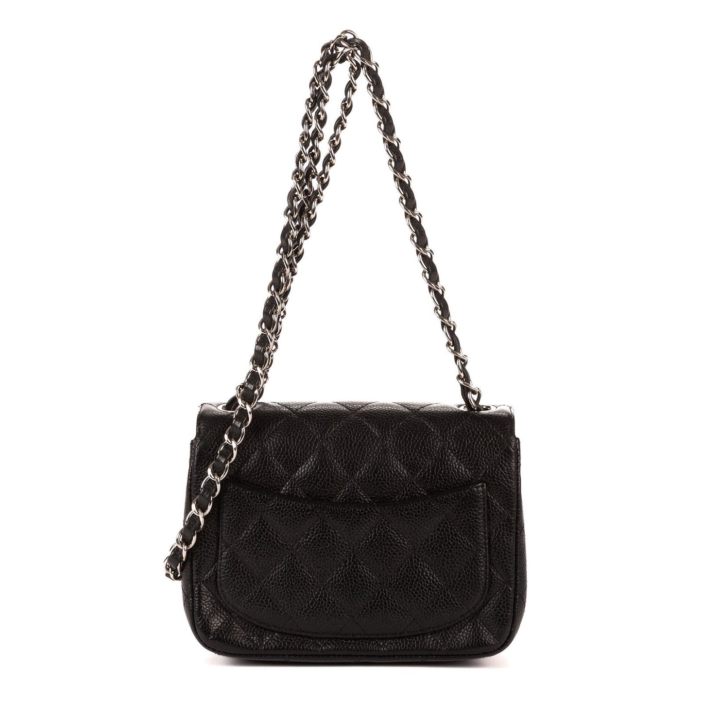Chanel Mini Classic Single Flap Black Gray Calfskin Leather — view 5