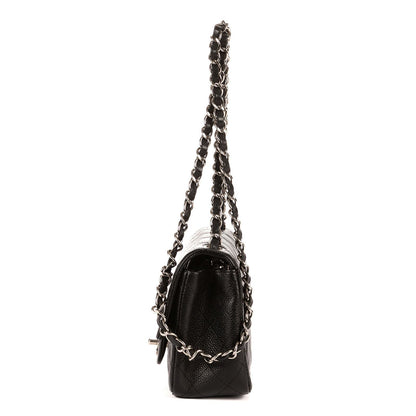 Chanel Mini Classic Single Flap Black Gray Calfskin Leather — view 3