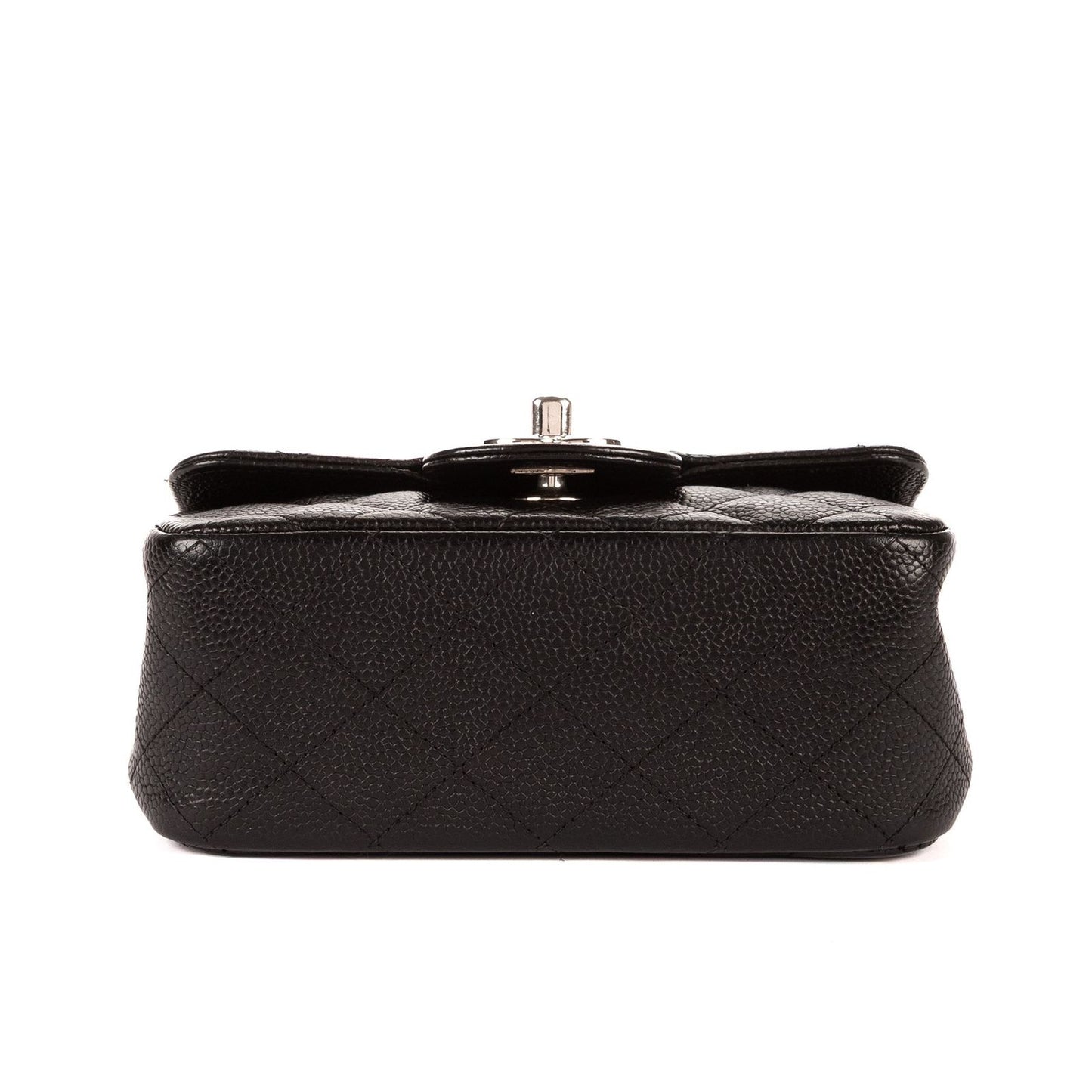 Chanel Mini Classic Single Flap Black Gray Calfskin Leather — view 6