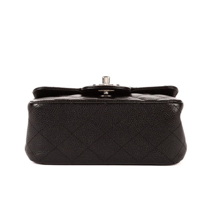 Chanel Mini Classic Single Flap Black Gray Calfskin Leather — view 6