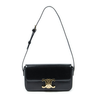 Celine Claude Black Smooth Scarf Skin Leather