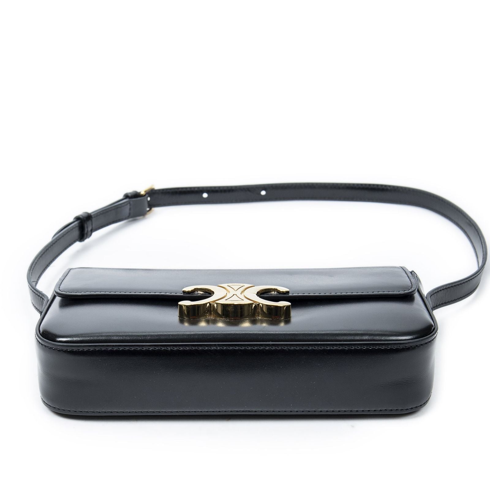 Celine Claude Black Smooth Scarf Skin Leather — view 6