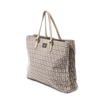 Fendi Small Square Shopping Tote Light Pink Zucchino Canvas — view 2