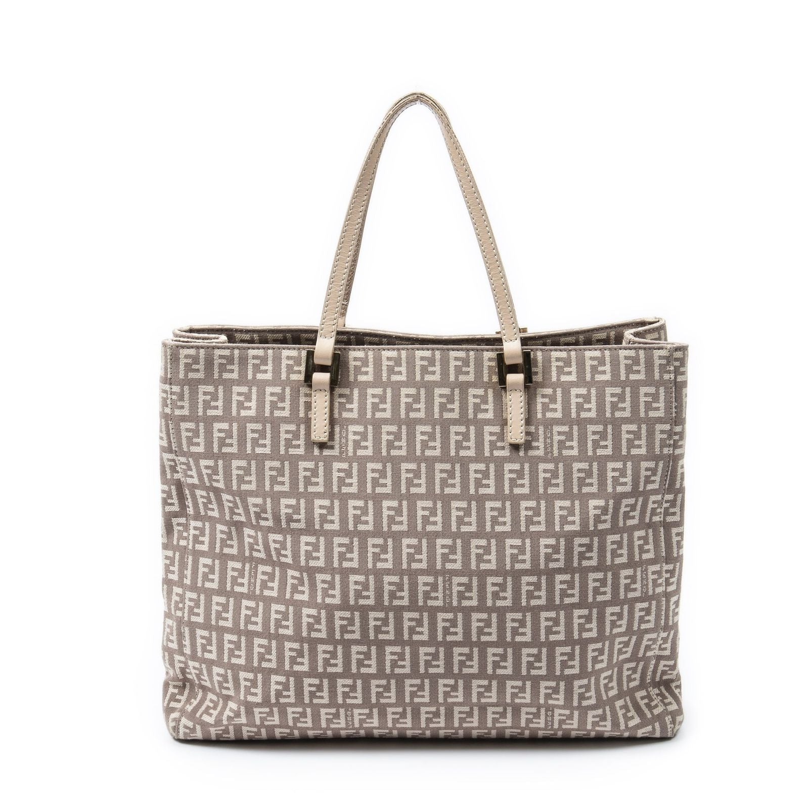 Fendi Small Square Shopping Tote Light Pink Zucchino Canvas — view 5