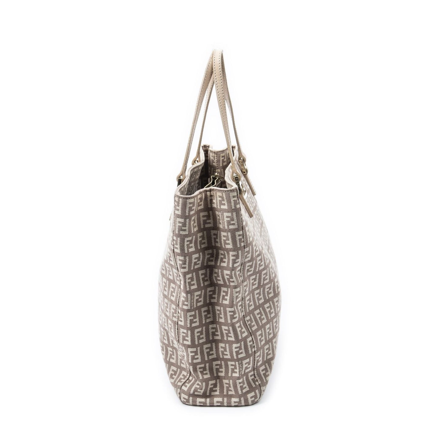 Fendi Small Square Shopping Tote Light Pink Zucchino Canvas — view 4