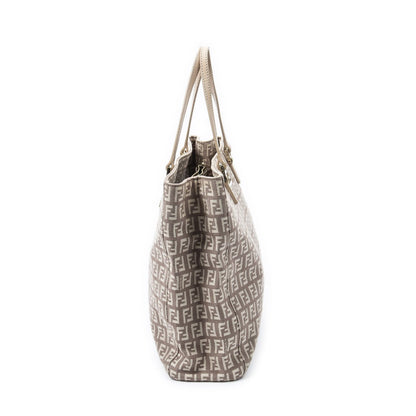 Fendi Small Square Shopping Tote Light Pink Zucchino Canvas — view 4
