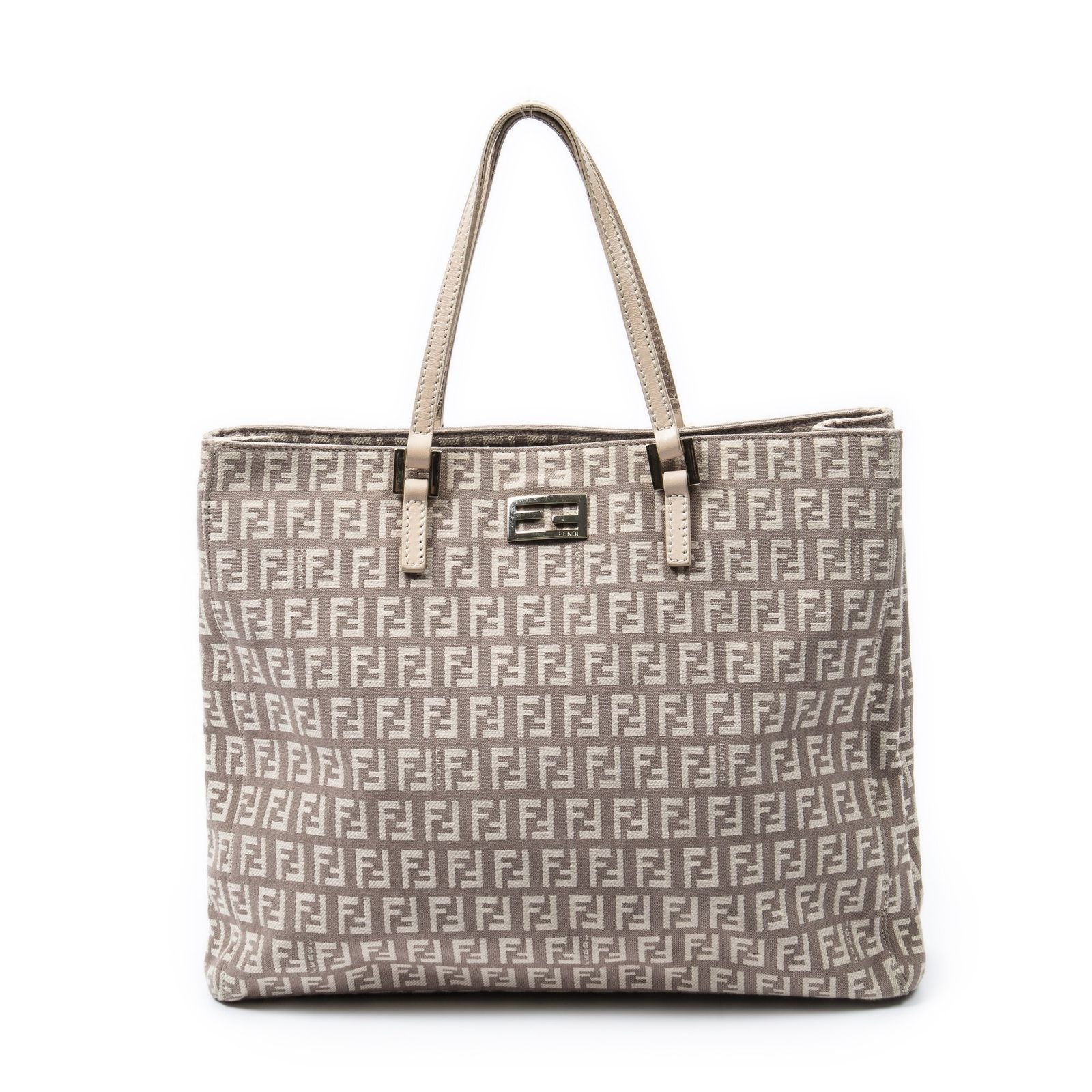 Fendi Small Square Shopping Tote Light Pink Zucchino Canvas