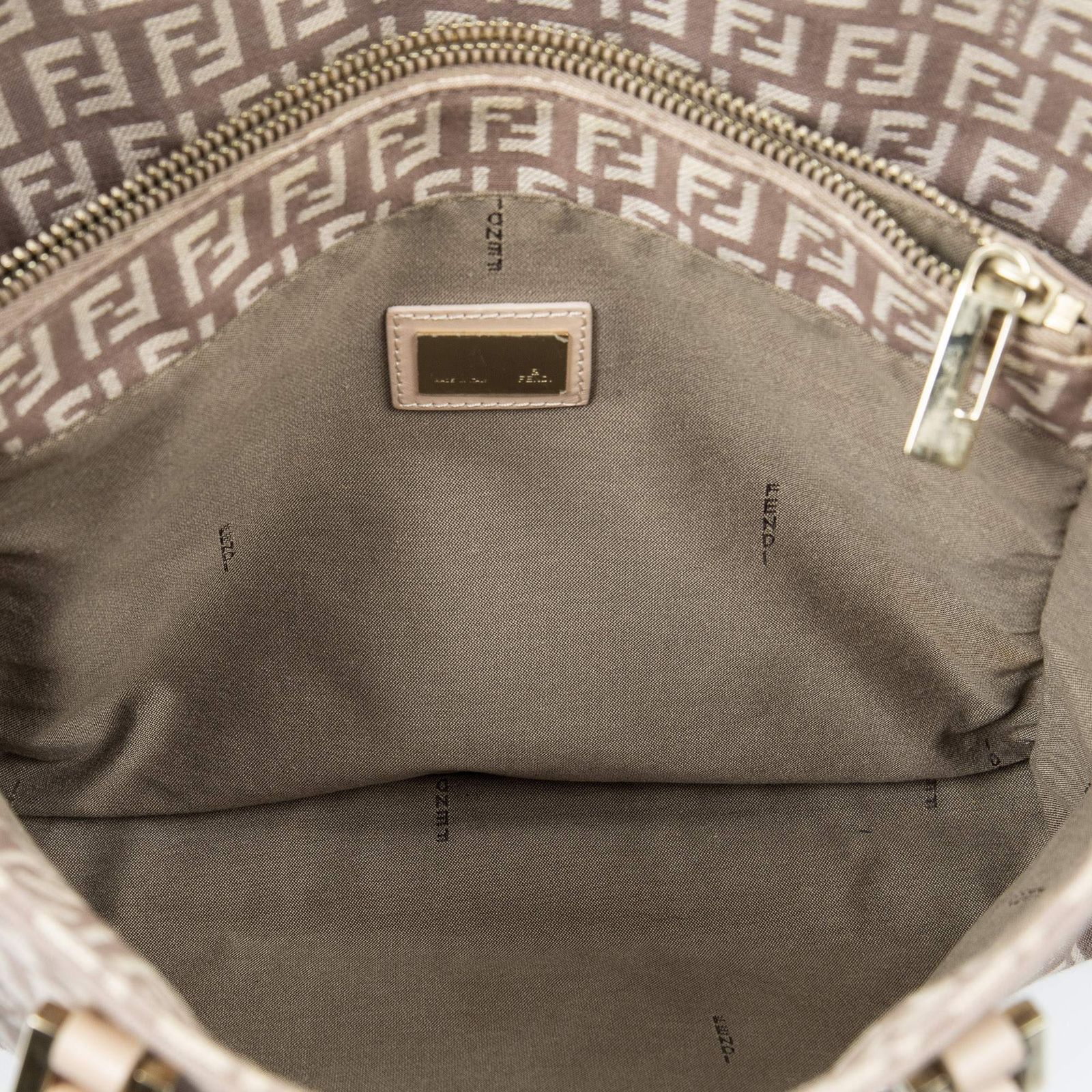 Fendi Small Square Shopping Tote Light Pink Zucchino Canvas — view 9
