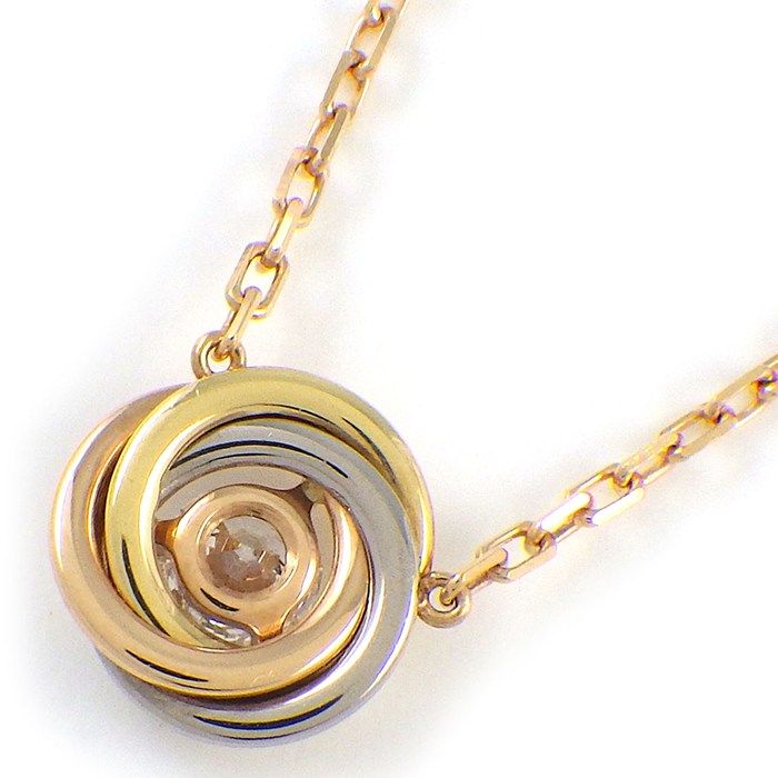 Cartier Necklace Trinity Three Color 1 Point Diamond 18k Pink Gold 18k White — view 2