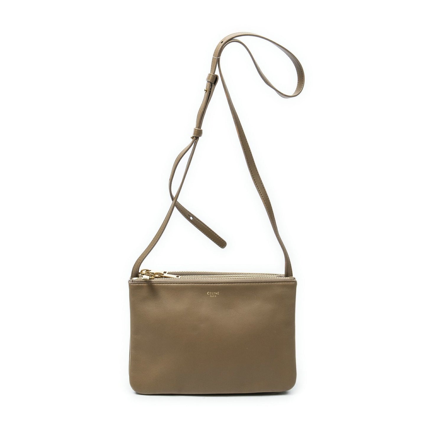 Celine Small Trio Crossbody Tan Calfskin Leather