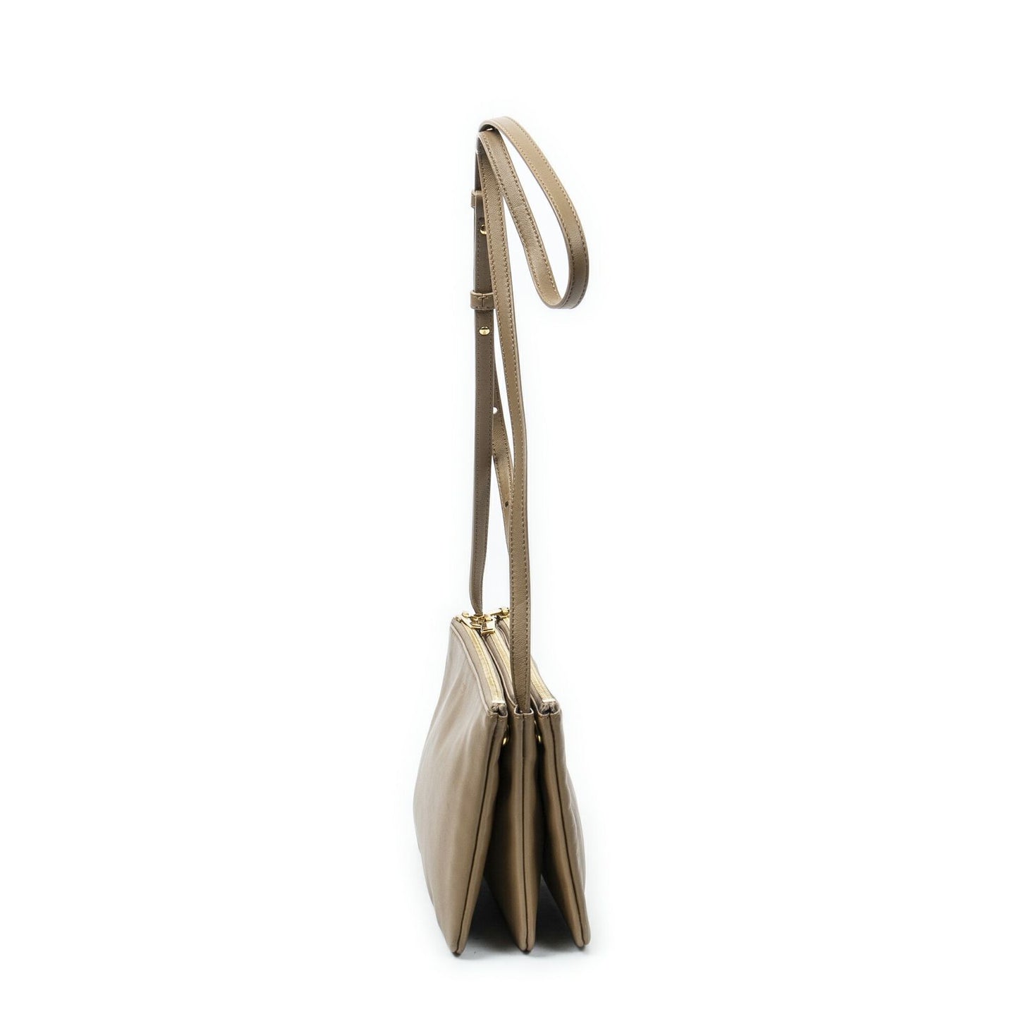 Celine Small Trio Crossbody Tan Calfskin Leather — view 4