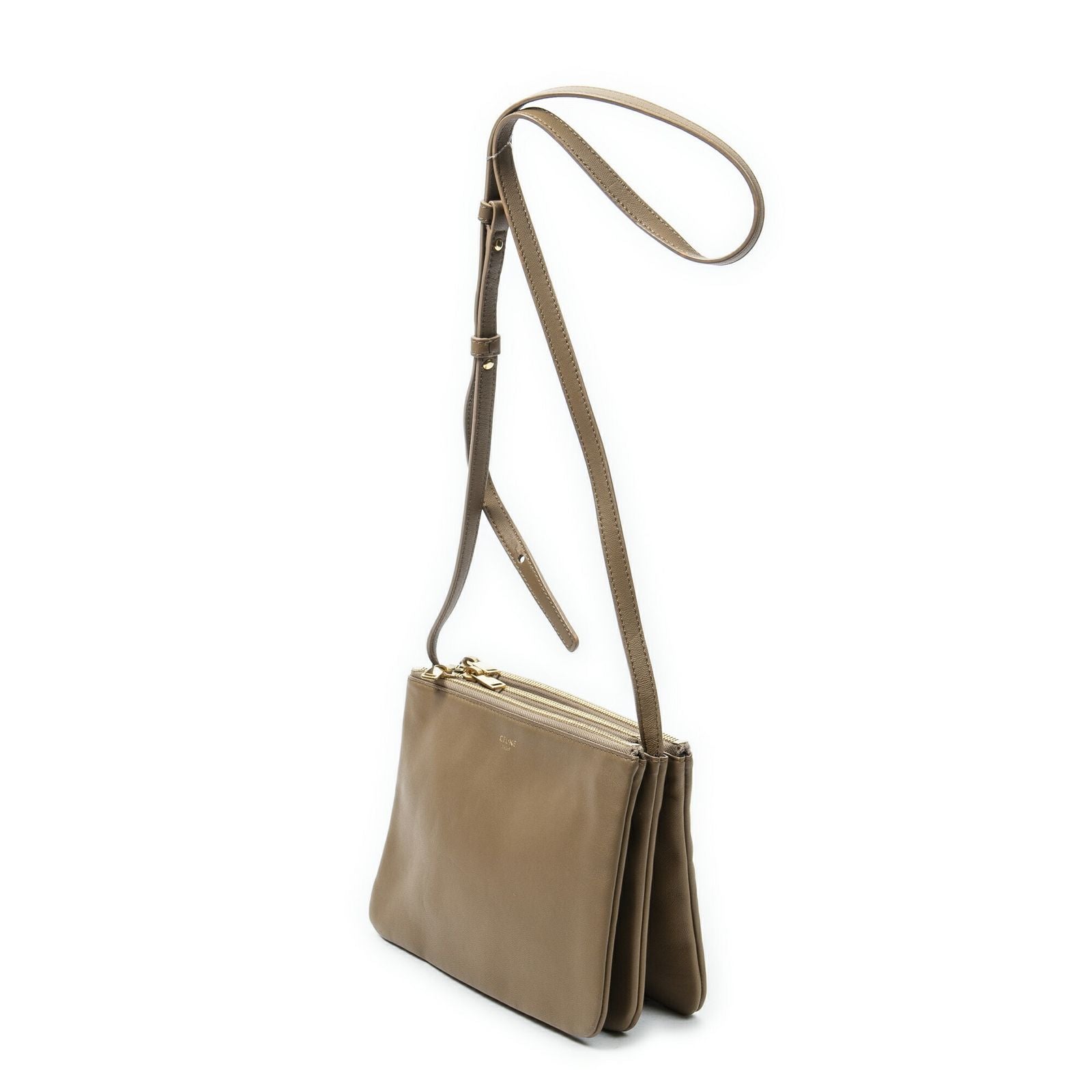 Celine Small Trio Crossbody Tan Calfskin Leather — view 2