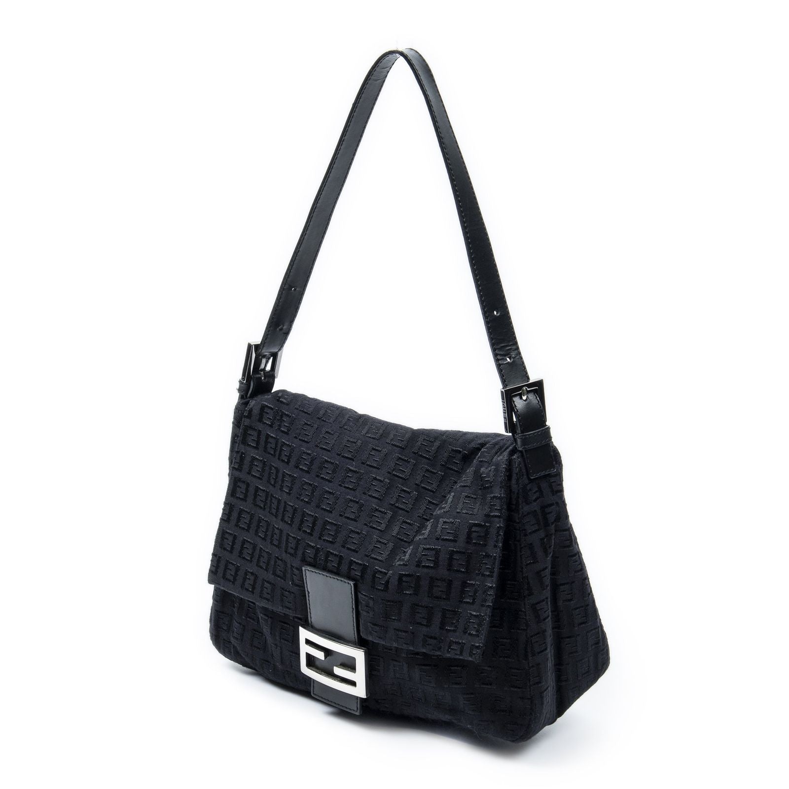 Fendi Mama Forever Black Zucchino Embossed Canvas — view 2