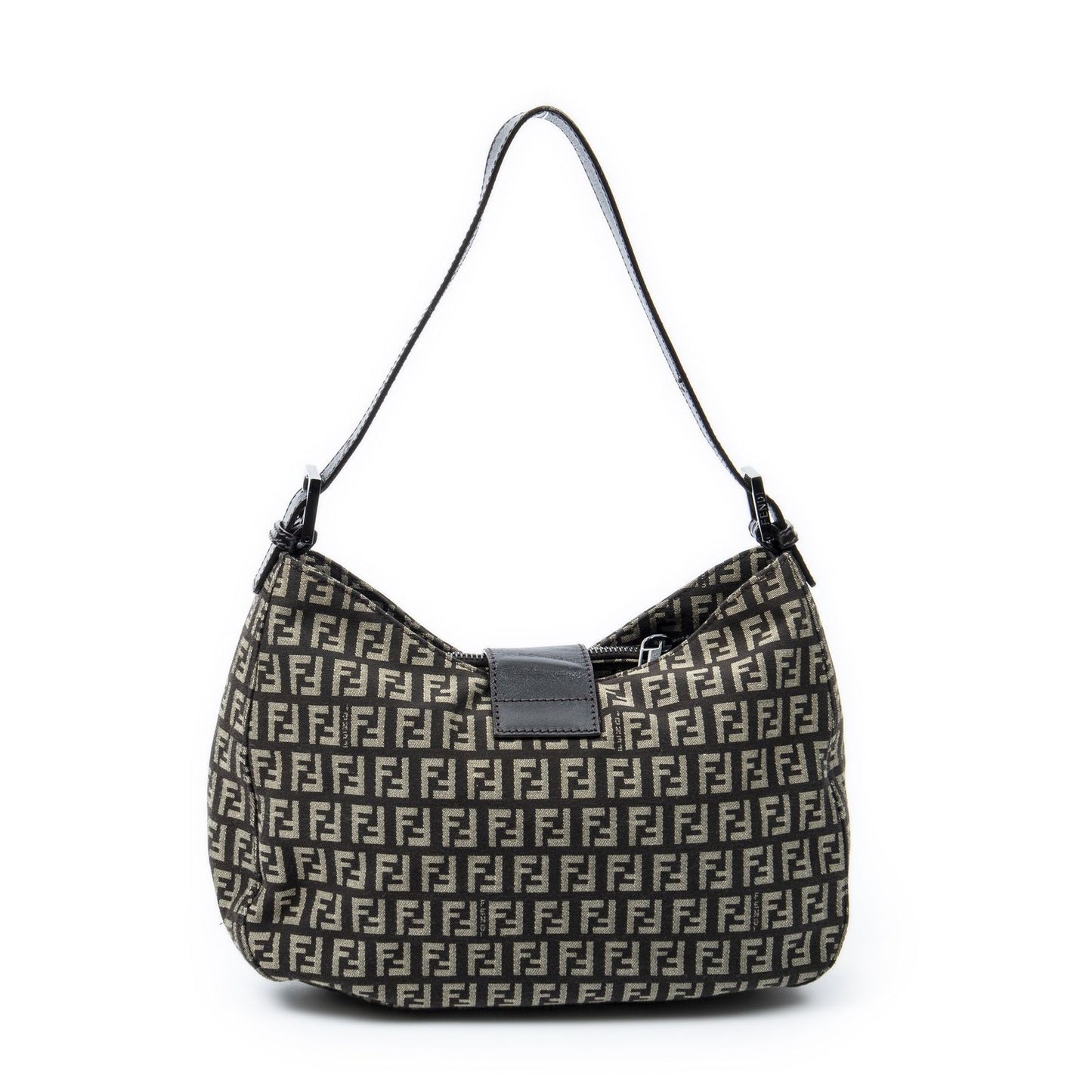 Fendi Shoulder Hobo Beige Dark Brown Zucchino Canvas — view 5