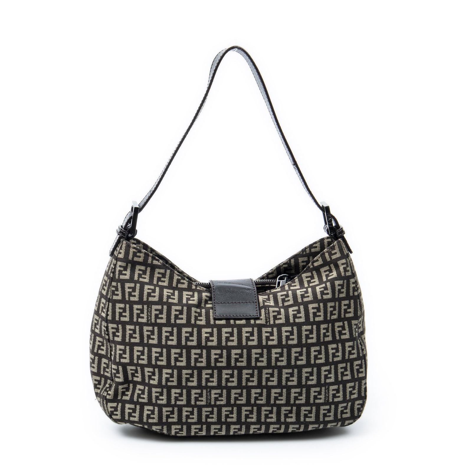 Fendi Shoulder Hobo Beige Dark Brown Zucchino Canvas — view 5