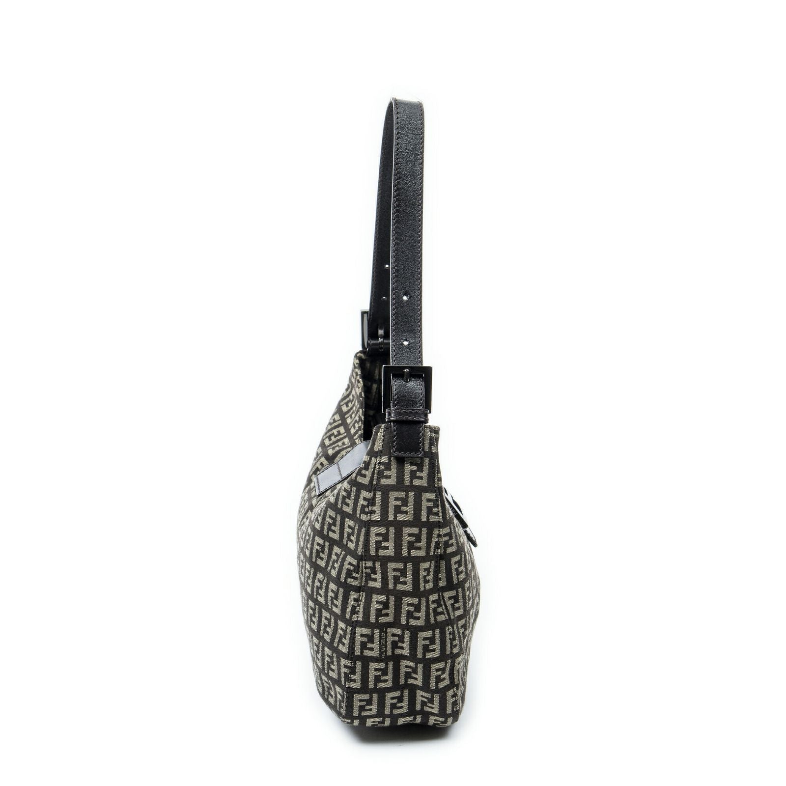 Fendi Shoulder Hobo Beige Dark Brown Zucchino Canvas — view 4