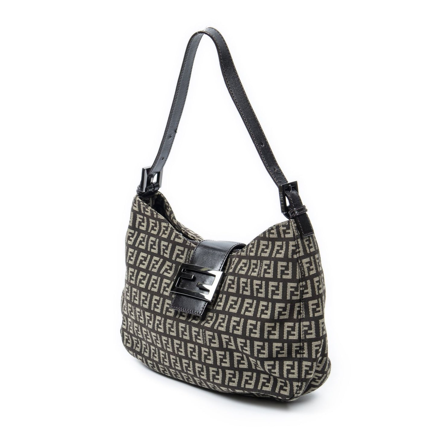 Fendi Shoulder Hobo Beige Dark Brown Zucchino Canvas — view 2