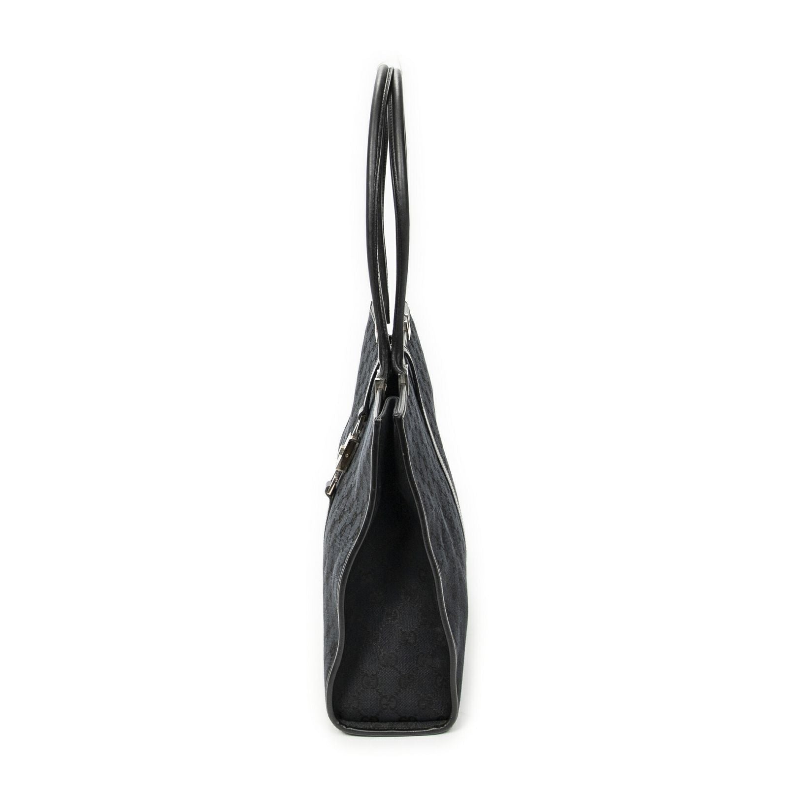 Gucci Large Square Bamb Tote Black GG Canvas — view 3