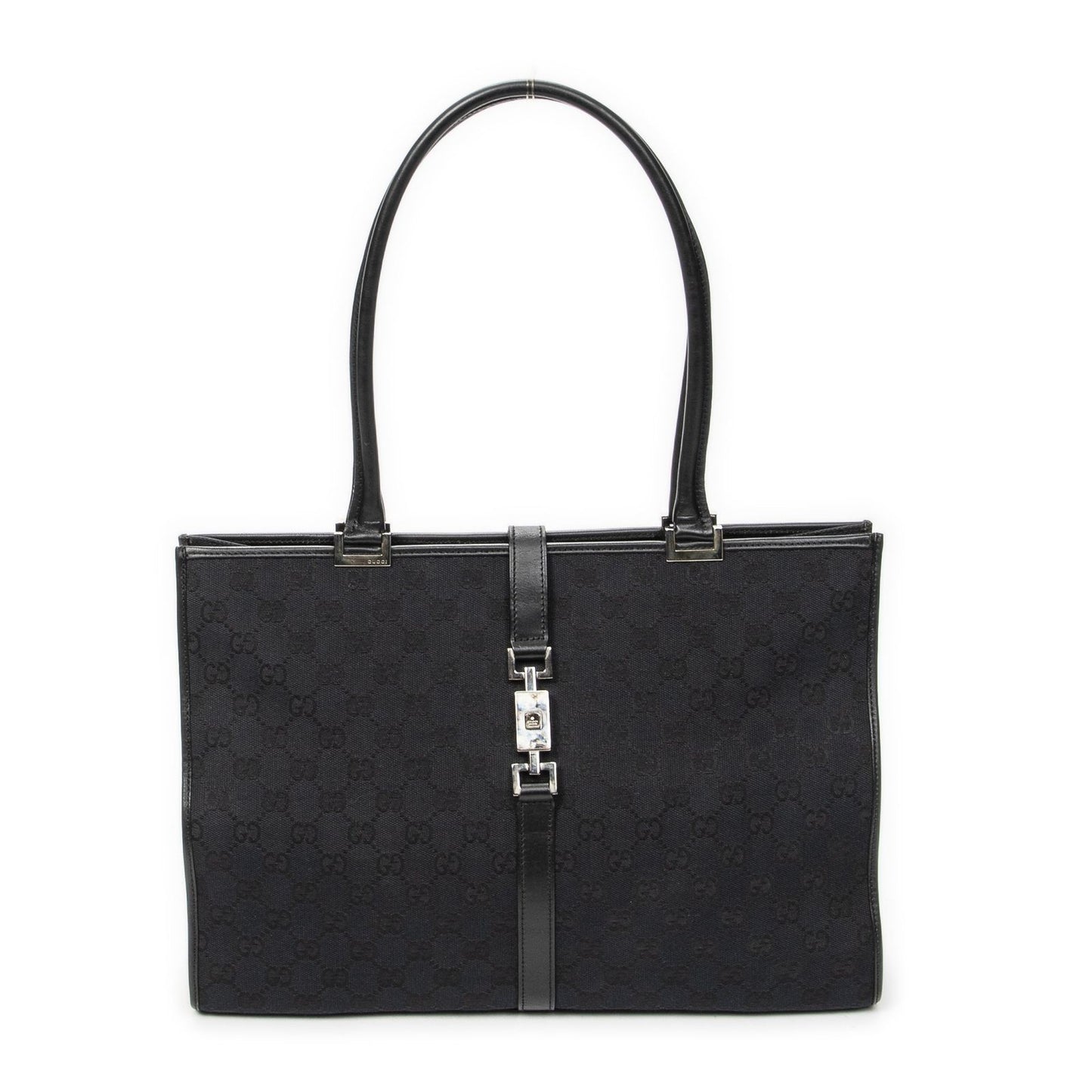 Gucci Large Square Bamb Tote Black GG Canvas