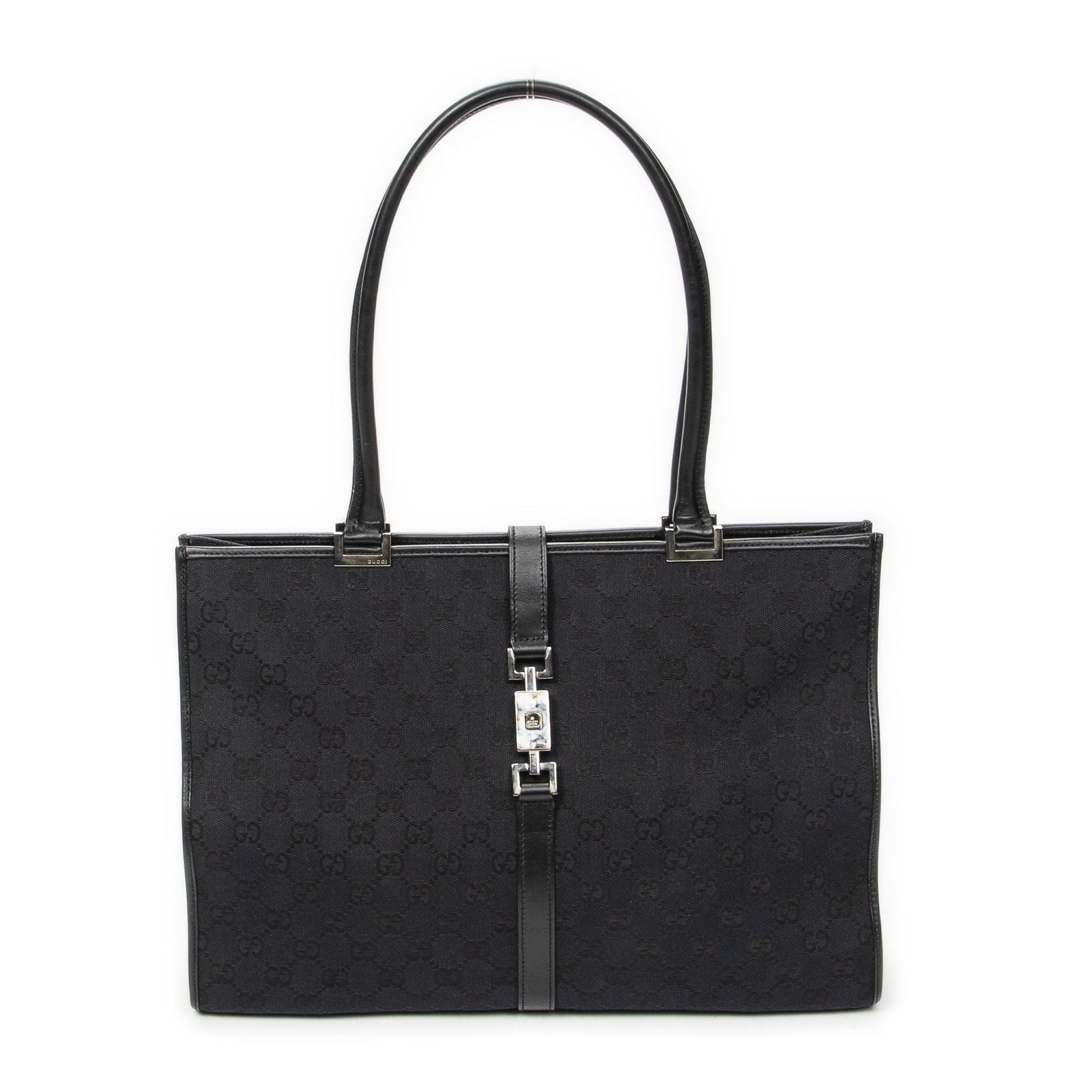 Gucci Large Square Bamb Tote Black GG Canvas