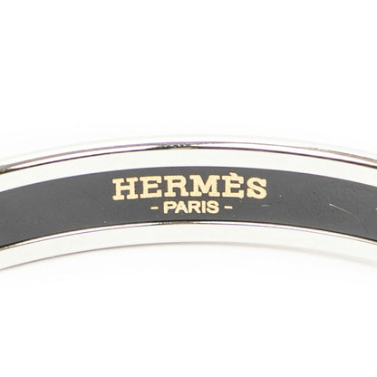 Hermes Enamel Bangle Pink Yellow Floral Dot Motif Bracelet — view 4
