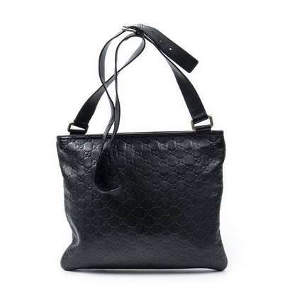 Gucci Large Square Zip Messenger Black Guccissima — view 5