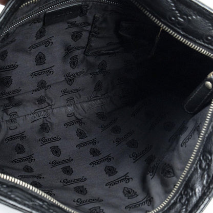 Gucci Large Square Zip Messenger Black Guccissima — view 9