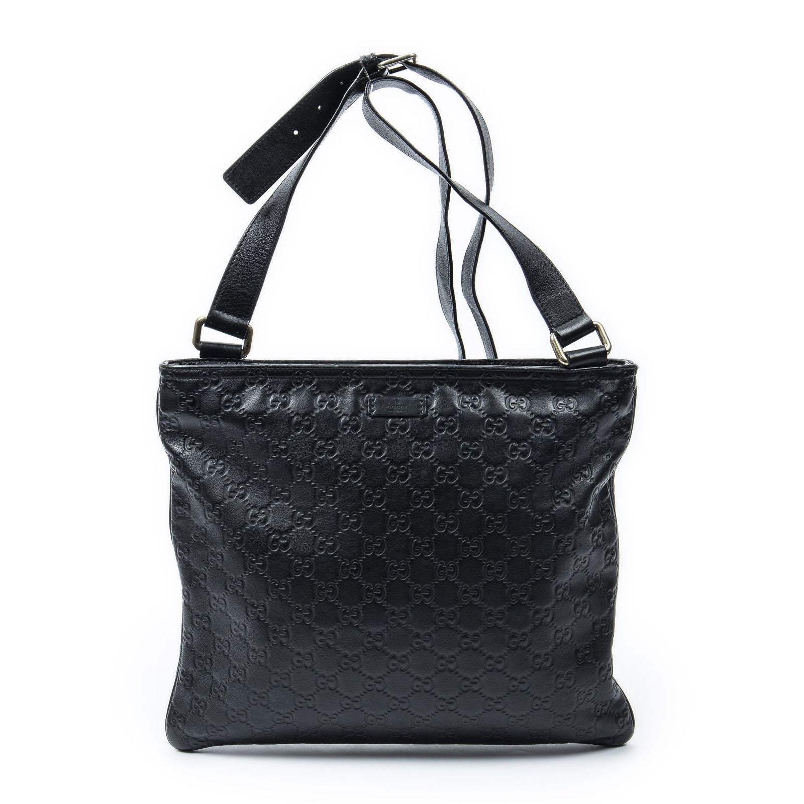 Gucci Large Square Zip Messenger Black Guccissima